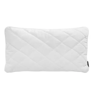 Poduszka 30 x 50 cm biała pikowana we wzór karo z ozdobną wypustką na brzegach VELVET 29