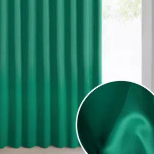 Zasłona ciemnozielona zaciemniająca 140x300 cm taśma imitująca flex - MILAN