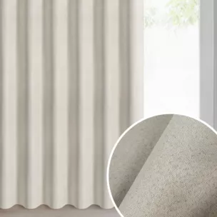 Zasłona ciemnokremowa 100% zaciemniająca blackout 140x270 cm taśma - CARLY