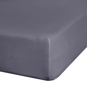 Prześcieradło jersey z gumką 180x200 cm z bawełny kolor ciemnostalowy 140 g/m2 ADELA
