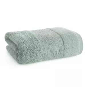 Ręcznik kąpielowy z bawełny 70x140 cm kolor miętowy z wytłaczanym roślinnym motywem ALBA
