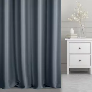 Zasłona szyta na taśmie 5 cm stalowa z gładkiej tkaniny typu blackout