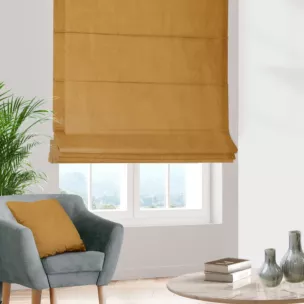 Roleta rzymska brązowa z miękkiej półmatowej tkaniny welwetowej