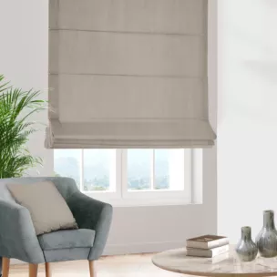 Roleta rzymska jasnobrązowa z miękkiej półmatowej tkaniny welwetowej