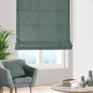 Roleta rzymska miętowa z tkaniny bukla z efektem melanżu