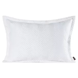 Poszewka na poduszkę 50x70 cm welwetowa, biała pikowana w jodełkę metodą hot press SOFIA Eurofirany Premium