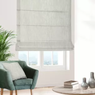 Roleta rzymska kremowo złocista z miękkiej, szenilowej tkaniny w prążki Italissima Eva Minge