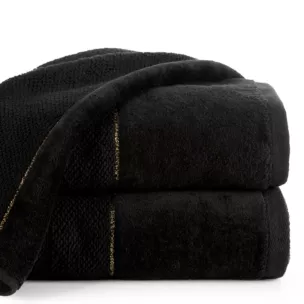 Ręcznik kąpielowy 30x50 cm bawełniany kolor czarny z welwetową bordiurą 550 g/m2 ARIA