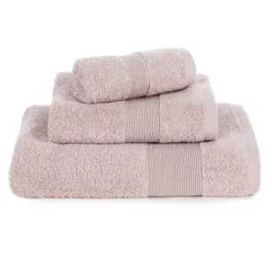 Ręcznik kąpielowy 50x90 cm bawełniany kolor pudrowy z ozdobną błyszczącą bordiurą 500 g/m2 ZOJA