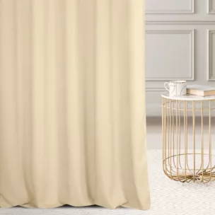 Zasłona szyta na taśmie 5 cm kremowa z wodoodpornej tkaniny o welurowej strukturze