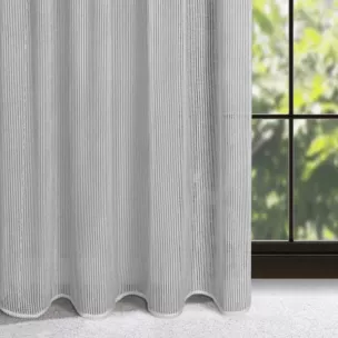 Zasłona srebrna o strukturze siateczki 135x270 cm taśma - REGINA
