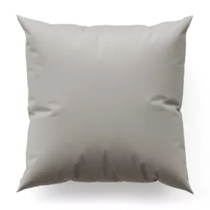 Poszewka szyta jasnobeżowa z gładkiej tkaniny zaciemniającej typu dimout wykończona obciążnikiem