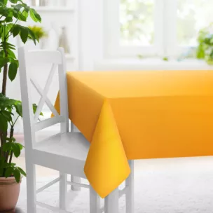 Obrus szyty ENYA musztardowy z miękkiej półmatowej tkaniny welwetowej