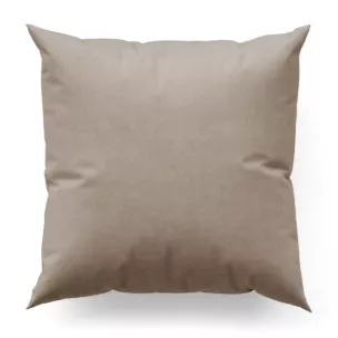 Poszewka szyta ciemnobeżowa z miękkiej tkaniny o welurowej strukturze i wyraźnym splocie