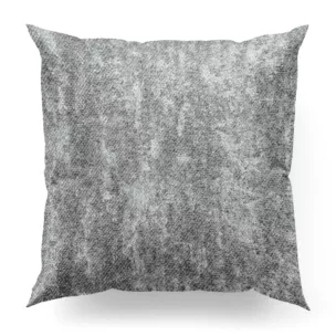 Poszewka na wymiar popielato srebrzysta z tkaninay o grubym, naturalnym splocie z delikatnym połyskiem