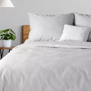 Pościel 220x200 cm bawełniana z adamaszku kolor biały zdobiona żakardowym wzorem DAMASK