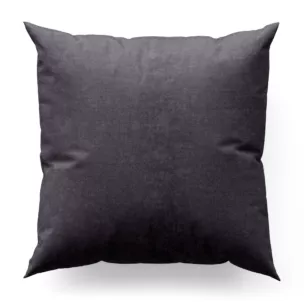 Poszewka szyta grafitowa z miękkiej tkaniny szenilowej typu dimout o naturalnym splocie