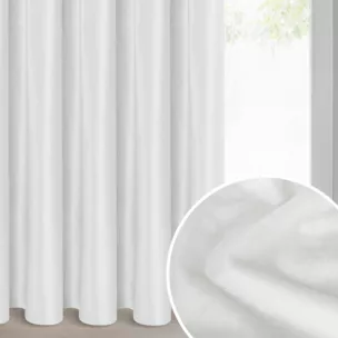 Zasłona biała z błyszczącego welwetu 140x270 cm taśma - CAMERON