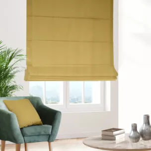 Roleta rzymska jasnozielona z tkaniny o naturalnym splocie z efektem melanżu