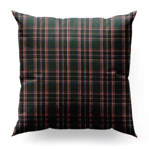 Poszewka szyta zielono granatowa z delikatnej tkaniny w kratkę