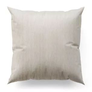 Poszewka szyta kremowa z tkaniny welwetowej w pionowe prążki, wykończona obciążnikiem