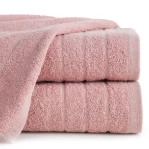 Ręcznik do rąk 30x50 cm bawełniany kolor pudrowy róż w formie trzech tkanych paseczków 500 g/m2 RENI