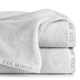 Ręcznik do rąk 30x50 cm bawełniany kolor srebrny z haftowanym logiem Eva Minge 550 g/m2 VENUS