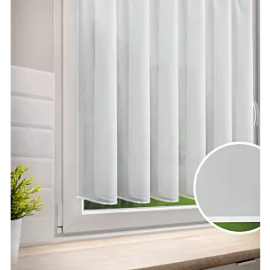 Zazdrostka biała z woalu wykończona atłasową lamówką 150x120 cm tunel - VIOLET