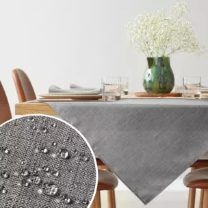 Obrus na stół 85x85 cm srebrny wodoodporny - KATE