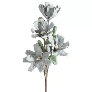 Kwiat sztuczny popielaty z plastycznej pianki foamiran 70 cm