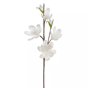 Kwiat sztuczny biały z plastycznej pianki foamiran 69 cm