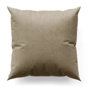 Poszewka szyta jasnobrązowa z miękkiej w dotyku tkaniny szenilowej
