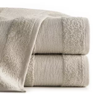 Ręcznik do rąk 30x50 cm bawełniany kolor beżowy z błyszącą bordiurą AMBER