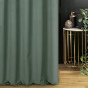 Zasłona szyta na taśmie 5 cm jasnozielona z grubej, matowej tkaniny welwetowej o gramaturze 380g/m2