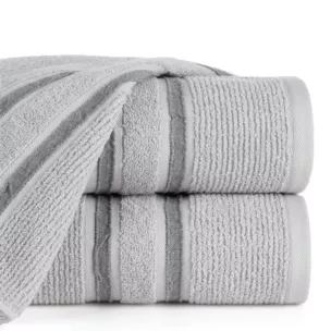 Ręcznik do rąk 30x50 cm bawełniany kolor srebrny w kontrastujące pasy 500 g/m2 DINA