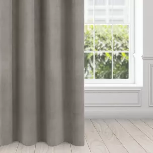 Zasłona popielata z matowego welwetu 140x250 cm przelotka - MILO