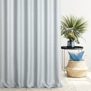 Zasłona szyta na taśmie 5 cm platynowa z tkaniny typu dimout o średnim stopniu zaciemnienia