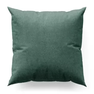 Poszewka szyta ciemnozielona z miękkiej w dotyku tkaniny szenilowej