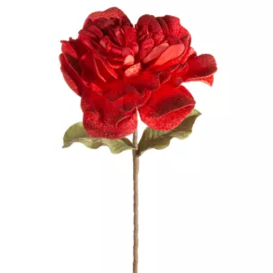 Kwiat sztuczny czerwony z plastycznej pianki foamiran 70 cm