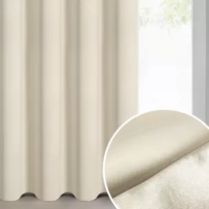 Zasłona ciemnokremowa zaciemniająca gładka 140x250 cm przelotka - NERISA