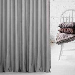 Zasłona szyta na taśmie 5 cm szara z tkaniny typu Blackout zaciemniającej w 100%