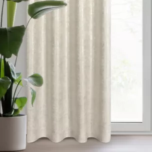 Zasłona naturalna o płóciennym splocie ze złotym połyskiem 140x250 cm przelotka - BLANKA