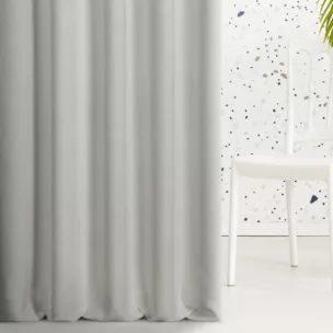 Zasłona szyta na taśmie 5 cm srebrna z miękkiej tkaniny szenilowej