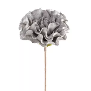 Kwiat sztuczny srebrny z plastycznej pianki foamiran 65 cm