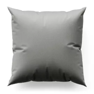 Poszewka szyta srebrna z gładkiej tkaniny zaciemniającej typu dimout