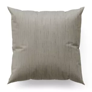 Poszewka szyta ciemnobeżowa z tkaniny welwetowej w pionowe prążki, wykończona obciążnikiem