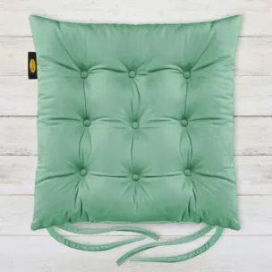 Dwustronna welwetowa poduszka siedziskowa na krzesło z dziewięcioma pikowaniami, gramatura 260 g/m2