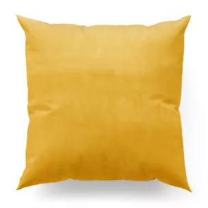 Poszewka szyta ENYA żółta z miękkiej półmatowej tkaniny welwetowej