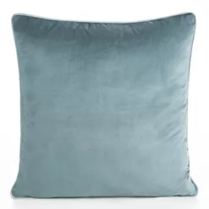 Poszewka na poduszkę 60x60 cm welwetowa kolor niebieski o delikatnym połysku z ozdobną lamówką GAJA 2