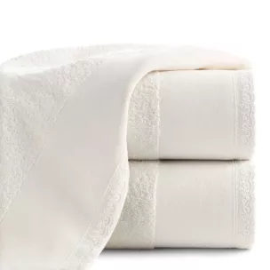 Ręcznik do rąk 30x50 cm bawełniany kolor kremowy z koronkową bordiurą 500 g/m2 EMI